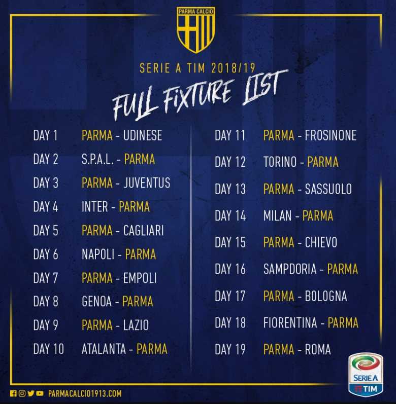 Parma Esordio In Serie A In Casa Con L Udinese Alla 3 Giornata La Juve Di Cr7 Al Tardini Il Calendario Completo E I Commenti Parmapress24